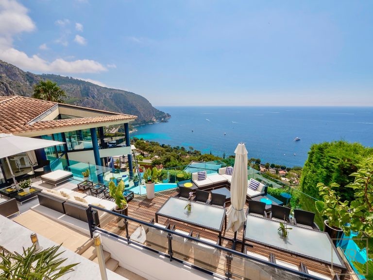 Design Villa Spectacular panoramic sea view swimming pool with tropical garden, 4 bedrooms in Eze for sale For Super Rich