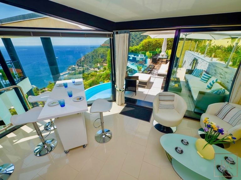 Design Villa Spectacular panoramic sea view swimming pool with tropical garden, 4 bedrooms in Eze Fr 925 for sale For Super Rich