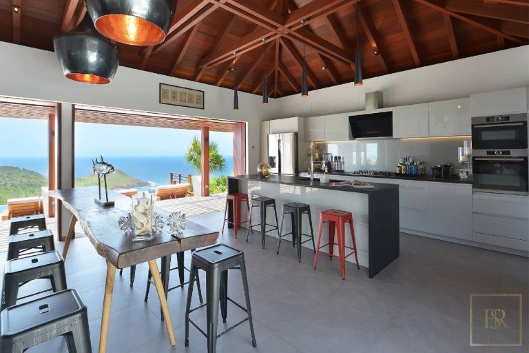 Luxury Villa Danse du Soleil tropical gardens with sea view, heated pool, 5 bedrooms in St Barth search rental For Super Rich