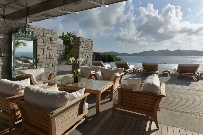 Luxury Villa Danse des Étoiles 70 ft solar-heated infinity pool, rimmed with lava rocks, 5 bedrooms in St Barth available rental For Super Rich