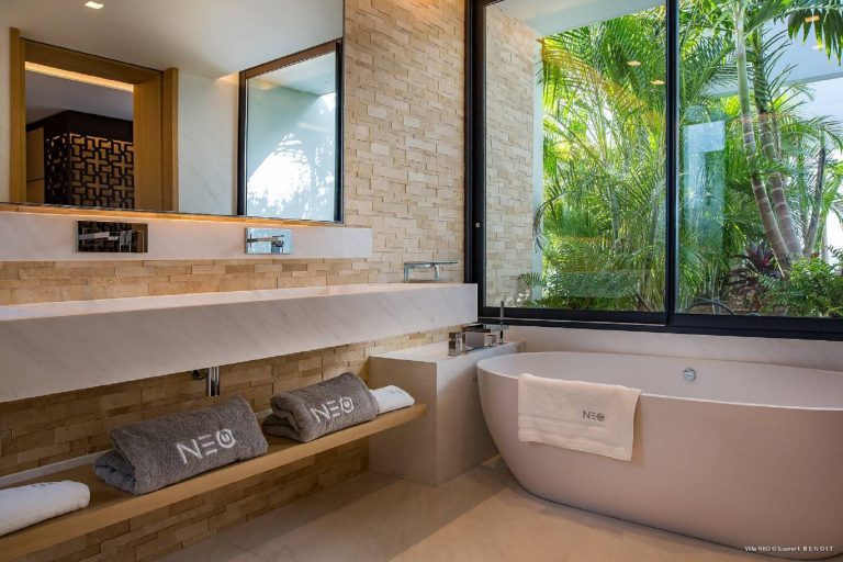 Luxury Villa NEO situated above St. Jean Beach incredible unique Caribbean view, 6 bedrooms in St Barth real estate rental For Super Rich
