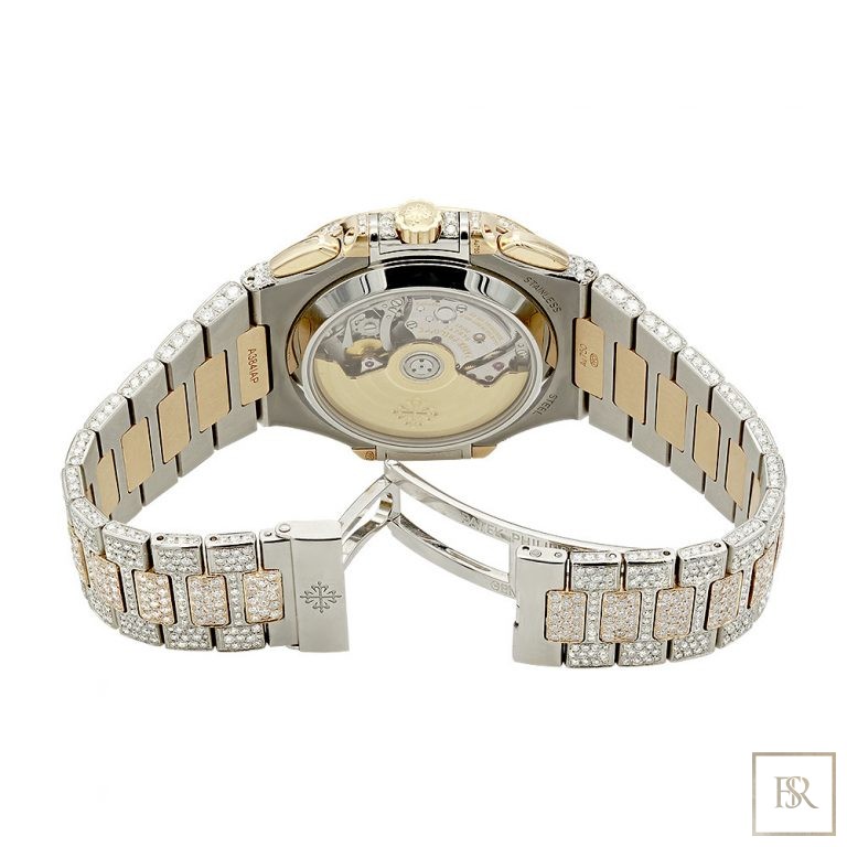 Patek Philippe Nautilus Chronograph Date Diamond Pave Set United Arab Emirates for sale For Super Rich