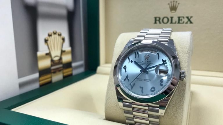 Rolex Day-Date Ice Blue Arabic dial United Arab Emirates for sale For Super Rich