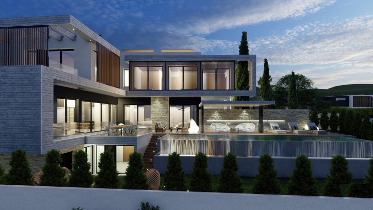 Architectural Villa Panoramic mountain views, 6 bedrooms in Limassol properties for sale For Super Rich